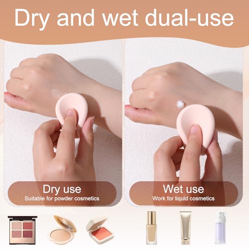 Round Makeup Sponges Set - 2 Pcs with Travel Case for Flawless Application