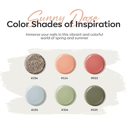 Modelones A3-Sunny Daze Poly Nail Gel Set - 6 Colors Glitter