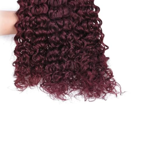 #99J Burgundy Water Wave Hair Bundles 24-28 Inch - Double Wefted Virgin Human Hair