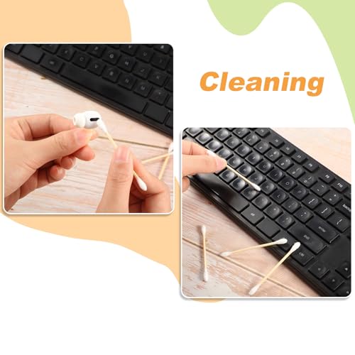 Demissle 300 Pcs Travel Cotton Swabs Individually Wrapped for Personal Care