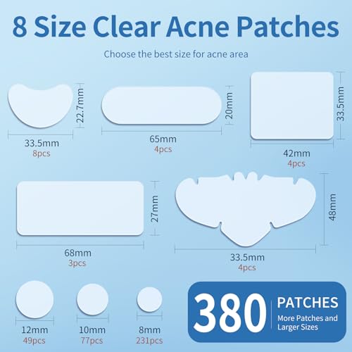 QUSTERE Hydrocolloid Acne Patches - 380 Count Variety Pack for Face