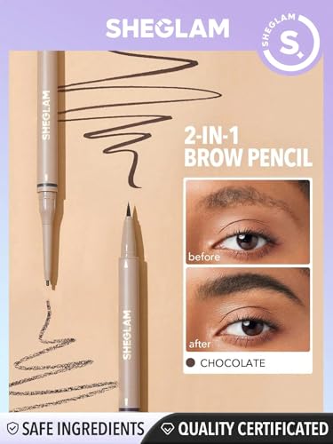 SHEGLAM Waterproof Dual-Sided Eyebrow Pencil - Chocolate