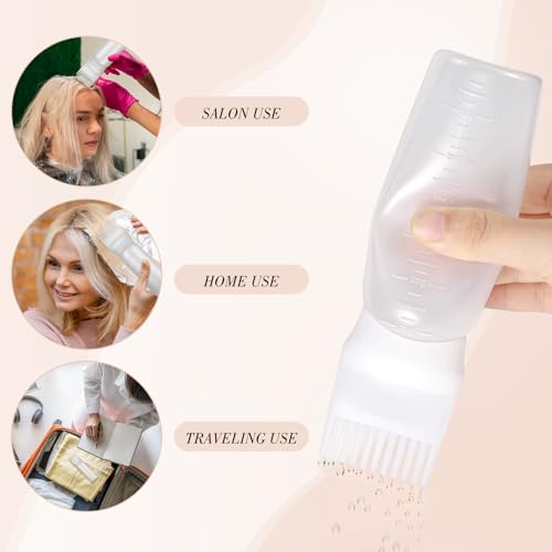 Pimoys 2-Pack Hair Dye Applicator Bottles with Comb Tip - 6oz