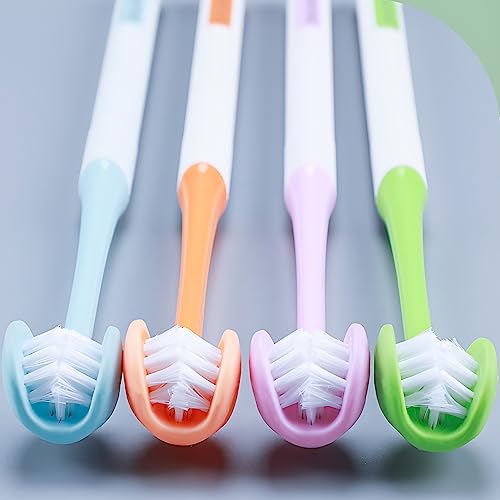 CMHX 3-Sided Autism Toothbrush 360° U-Shaped 4-Piece Mix Color Soft Bristles