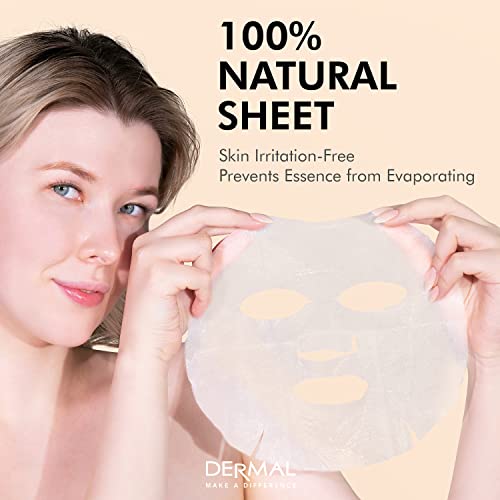 DERMAL Korean Essence Sheet Mask Variety Pack - 32 Count Hydrating Set
