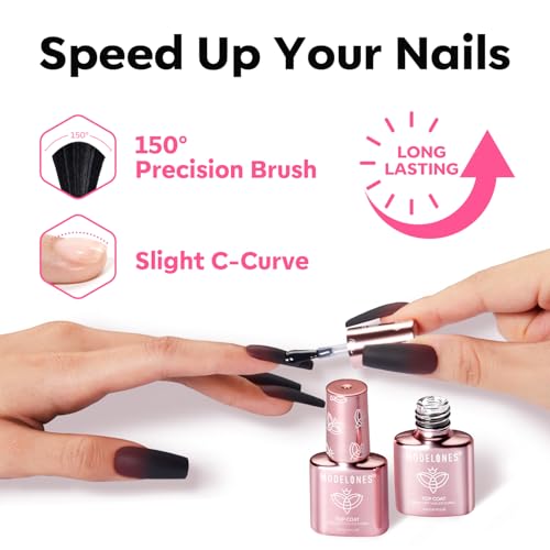Modelones Base & Top Coat Set – 3PCS Upgrade Formula Matte & Glossy