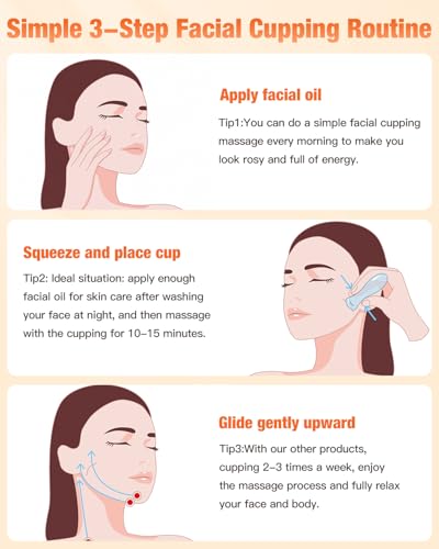 Facial Cupping Set - 4 Silicone Massage Cups for Skin Tightening & Relaxation