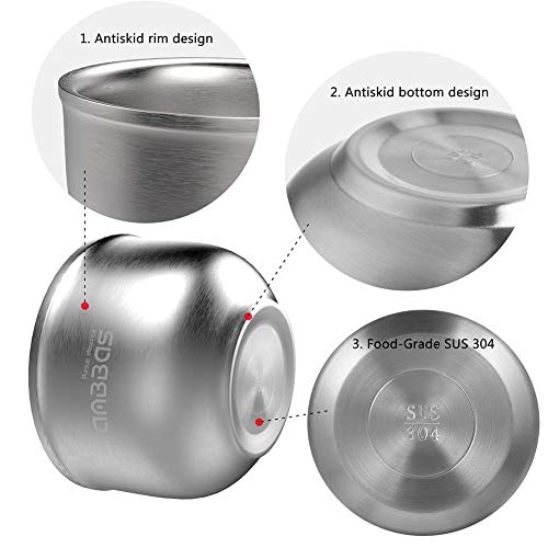Anbbas 304 Stainless Steel Shaving Bowl - Double-Wall Lathering Mug