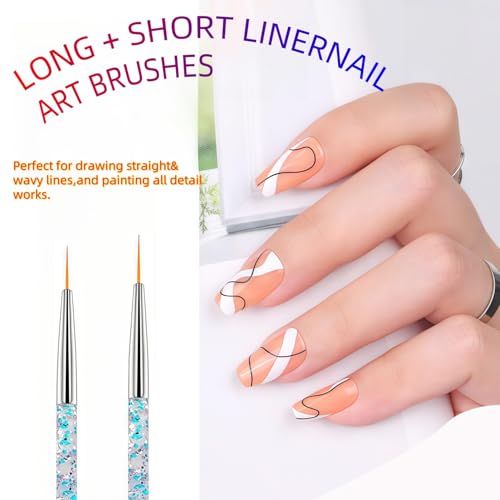 Nail Art Tool Set - 5 Dotting Tools & 5 Liner Brushes for Professionals