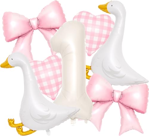 Silly Goose 1st Birthday Foil Balloon Set - 7 Pcs with Number 1