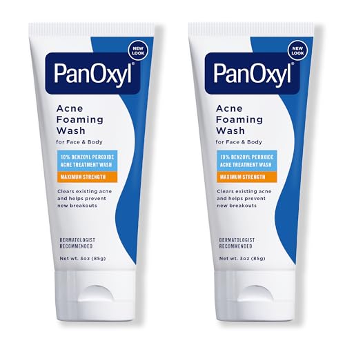PanOxyl Acne Foaming Wash - 10% Benzoyl Peroxide, 3 oz (Pack of 2)