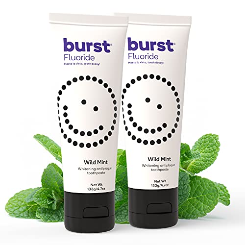 Burst Whitening Toothpaste Wild Mint 2 Pack | Sensitive Formula with Fluoride & Xylitol
