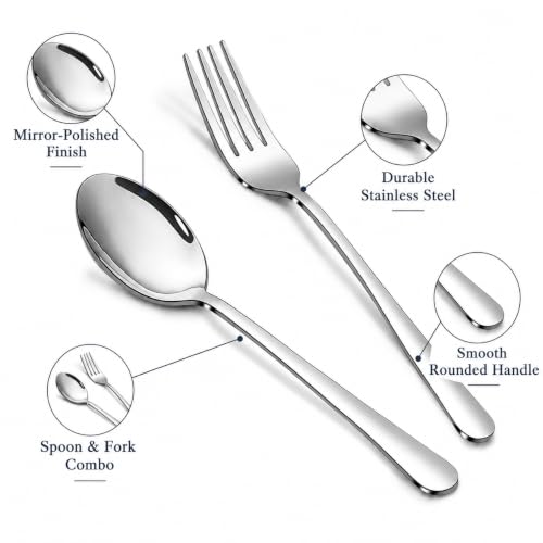 12-Piece Stainless Steel Flatware Set for 6 - Dishwasher Safe Utensils