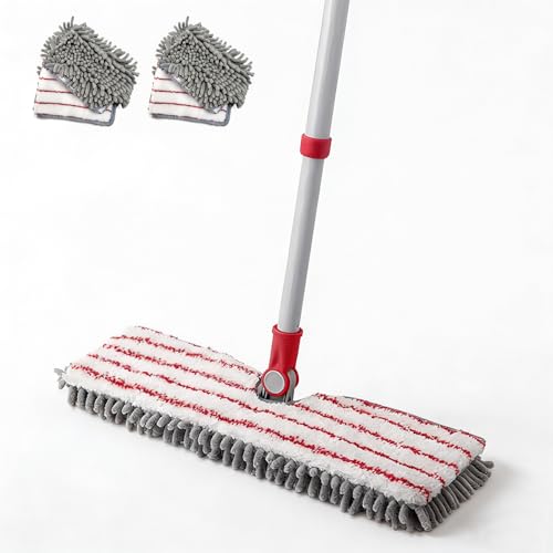 360° Rotating Microfiber Flat Mop with Washable Pads for All Floors