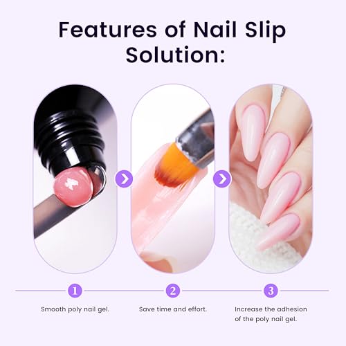 AIJIMEI Poly Gel Nail Slip Solution Set - 2 x 120ml Cleanser & Tools