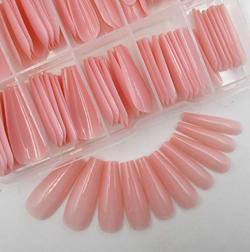 100pc Nude Coffin Press on Nails - Ballerina Acrylic Tips