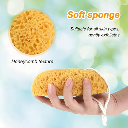 2-Pack Large Natural Bath Sponges for Gentle Exfoliation