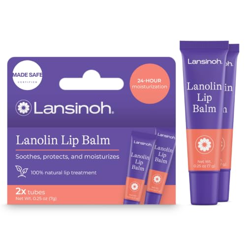Lansinoh Lanolin Lip Balm - 2 Pack, Ultra-Moisturizing for Dry Lips