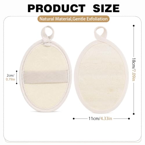 Natural Loofah Sponge Pads - Exfoliating Body Scrubber (5 Pack)