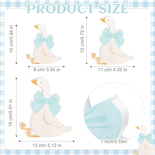 Silly Goose Birthday Party Decoration - 3 Pcs Wooden Centerpieces