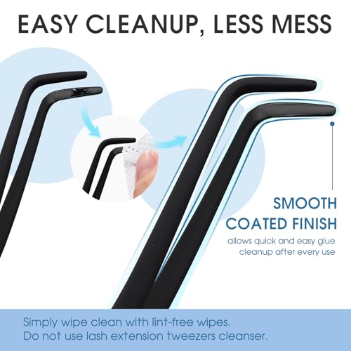 Stainless Steel Lash Tweezers for DIY Cluster Lashes - Curved Tip