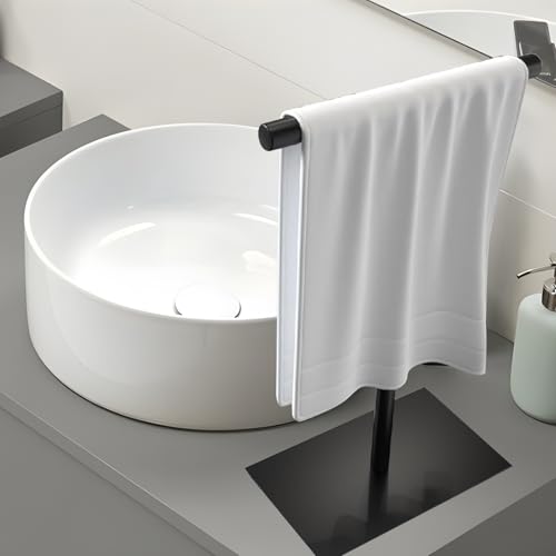Stainless Steel Hand Towel Rack Stand - T-Shape Design, Black