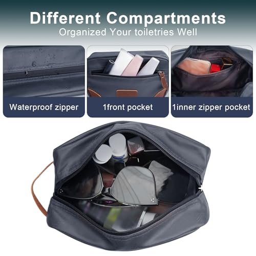 Wohlbege Men's Large Travel Toiletry Bag - Waterproof Bathroom Organizer