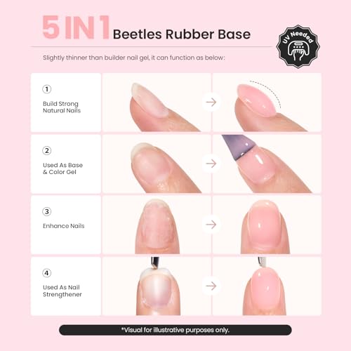 Beetles Rubber Base Gel Nail Polish - 6 Colors Aesthetic Nude Pink