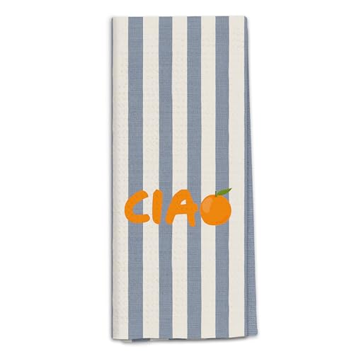 Ciao Italian Orange Kitchen Towels - 16x24 Inch Ultra-Absorbent
