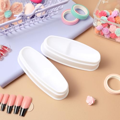3-Pack Nail Dip Powder Tray for French Tip Manicure and DIY Nail Art