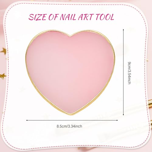 SUMAJU 2 Pack Heart Nail Art Palettes - Pink & White Resin