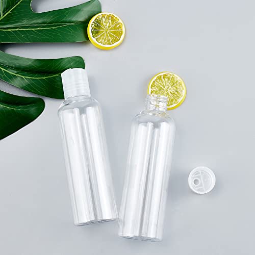 BENECREAT 8 Pack 6.7 oz Clear PET Travel Bottles with Press Disc Cap
