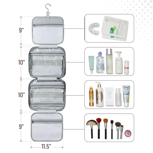 Travel Toiletry Bag with Hanging Hook - Water-Resistant Men's & Women's Organizer
