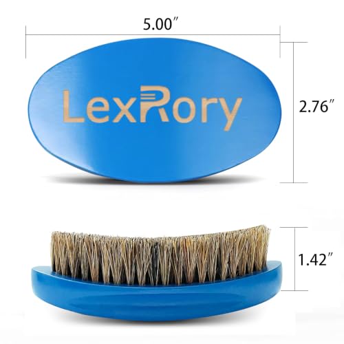 LexRory Soft Wave Brush for Men - Curved Boar Bristle Hair Brush