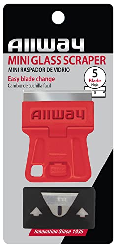 ALLWAY GSM5 Mini Glass Scraper with 5 Extra Razor Blades