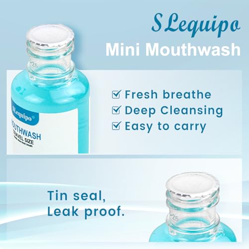SLequipo 10 Pack Travel Size Mint Mouthwash Bottles 1.2oz/35ml - Bulk Fresh Breath