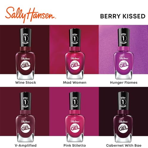 Sally Hansen Miracle Gel Nail Polish Cabernet With Bae 0.5 Fl Oz Long Lasting No UV Needed