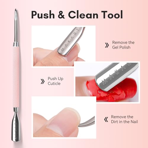 Makartt Pink Cuticle Trimmer Set - Nail Clipper & Pushers
