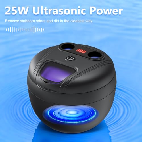 Beinhome Black Ultrasonic Retainer Cleaner - 45kHz Sonic Deep Clean