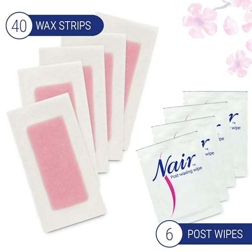 Nair Hair Remover Wax Ready Strips, 40 Count (Pack of 3) - Legs & Body