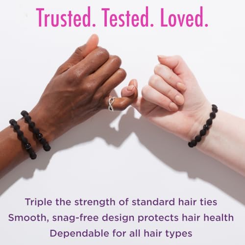 Goody Ouchless Forever Hair Elastics Pack of 10 - Black, Damage-Free, 3X Stronger, All Hair Types