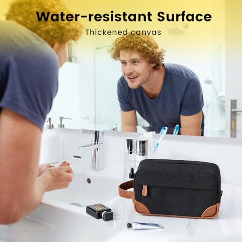 Vorspack Canvas Travel Toiletry Bag for Men - Water-Resistant, Large Capacity