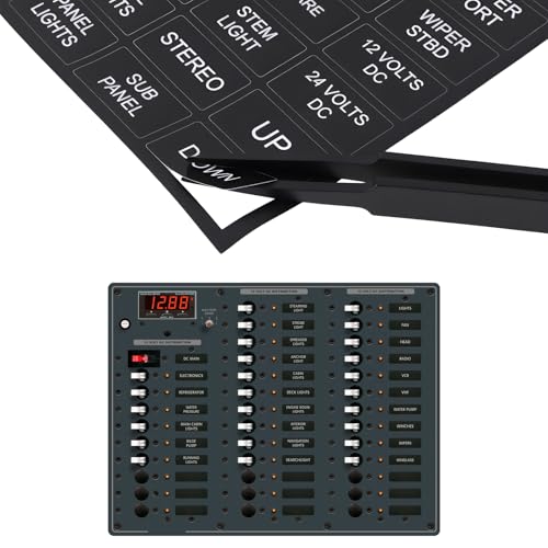 96-Piece Marine Switch Label Stickers for Dash Panels