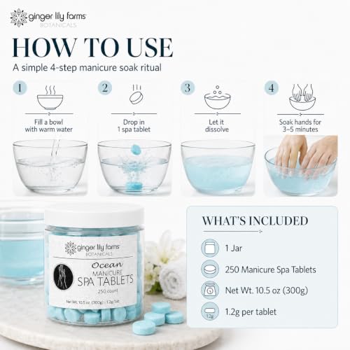 Ginger Lily Farms 250ct Manicure Spa Tablets | Ocean Scent