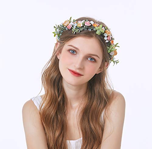 Vivivalue Wedding Floral Crown Headband - Bridal Headpiece Halo, Variation 89