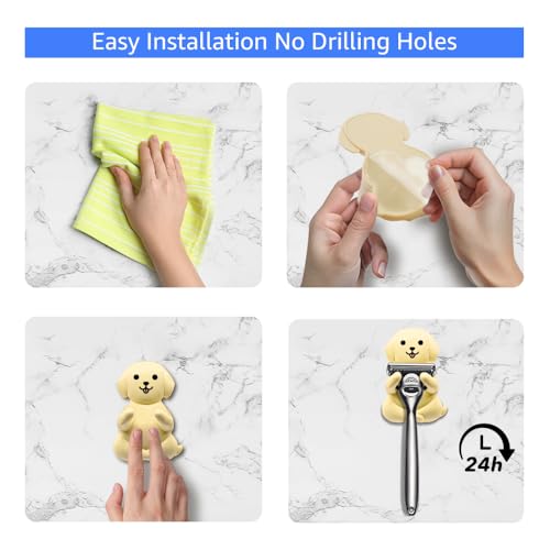 Pishovi Silicone Razor Holder Wall Hook – Waterproof Bathroom Organizer for Razors, Keys & More
