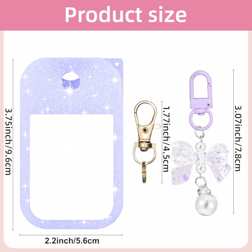 Touchland Hand Sanitizer Silicone Case with Bow Keychain - Pink/Purple/White