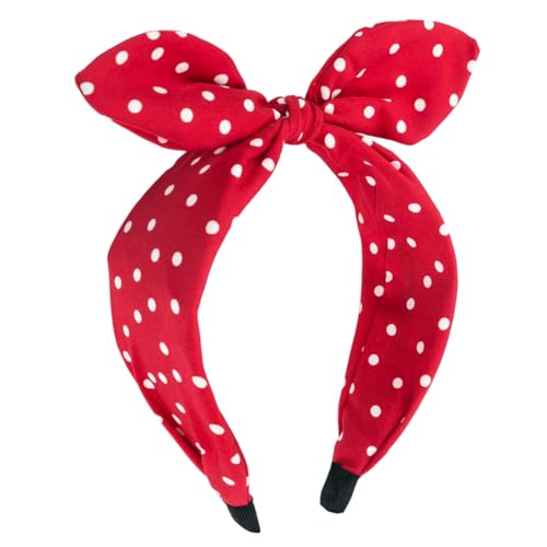 Red Polka Dot Bow Headband for Women & Girls - Retro Knot Hair Accessory