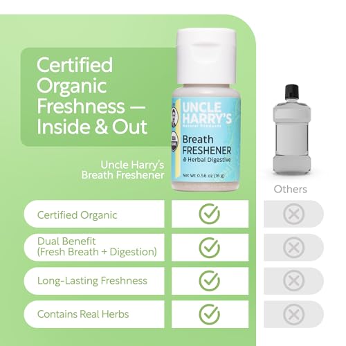 Uncle Harry's Organic Breath Freshener & Digestive Aid with Licorice, Peppermint - Gluten Free 0.56 oz