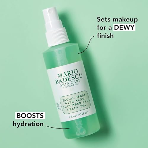Mario Badescu Facial Spray Duo 4oz - Aloe, Chamomile & Lavender, Cucumber & Green Tea Hydrating Mist for Face, Neck & Hair